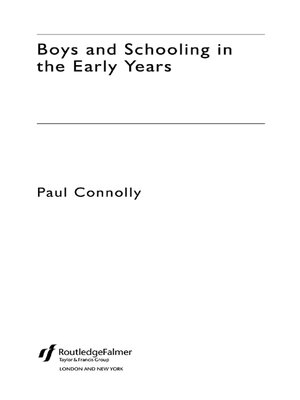 cover image of Boys and Schooling in the Early Years